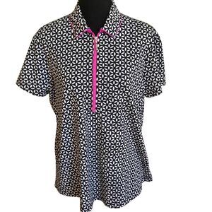 Jofit Womens Athletic Tennis Golf Short Sleeve Performance Polo Top XL